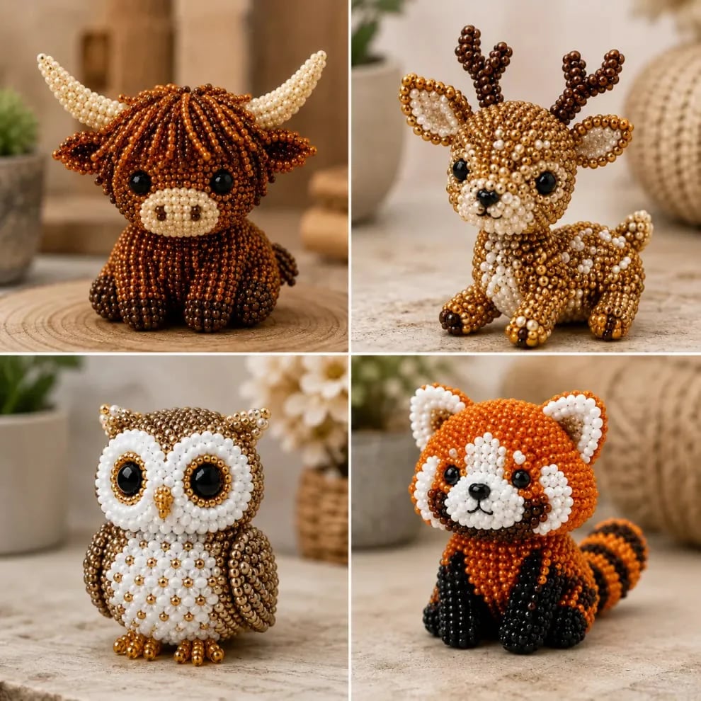 🏆Limited Time Sale 49% OFF🧵✨Petite 3D Beaded Animal Craft Kit