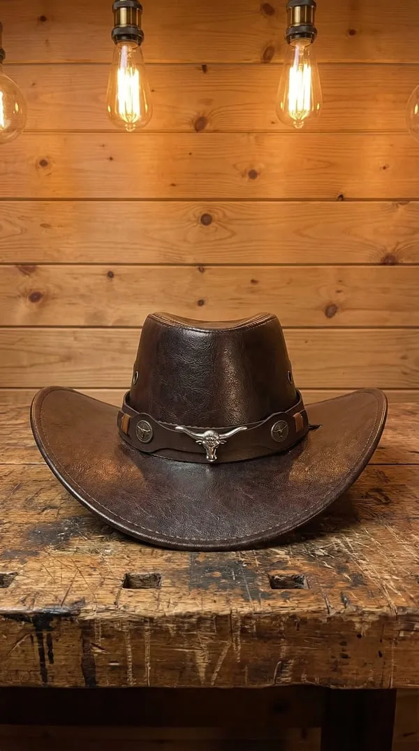 🔥Last Day 25% OFF🤠Daisy’s Premium Handcrafted Leather Cattleman Hat – Authentic Western Outback Style 🤠🌵