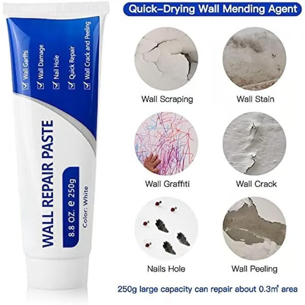 🔥THE ULTIMATE White Drywall Repair Paint Kit – No Sanding, No Primer, No Mess. Fix Nail Holes, Cracks & Dents in Minutes