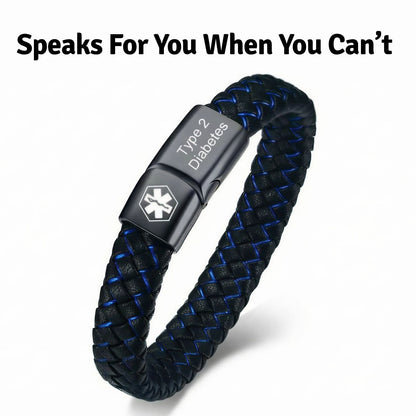 Men’s Diabetes Medical Alert Bracelet