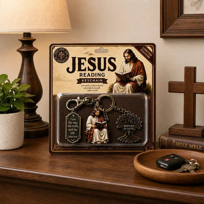 (🎁Last Day 49% OFF)✝️📖Jesus Reading Keychain