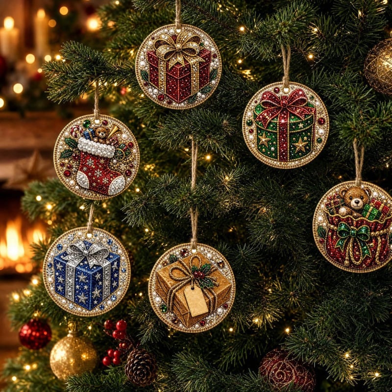 🔥LAST DAY 49% OFF🔥 - 🎄Christmas DIY Diamond Painting Ornaments Kit (6 PCS)🎅