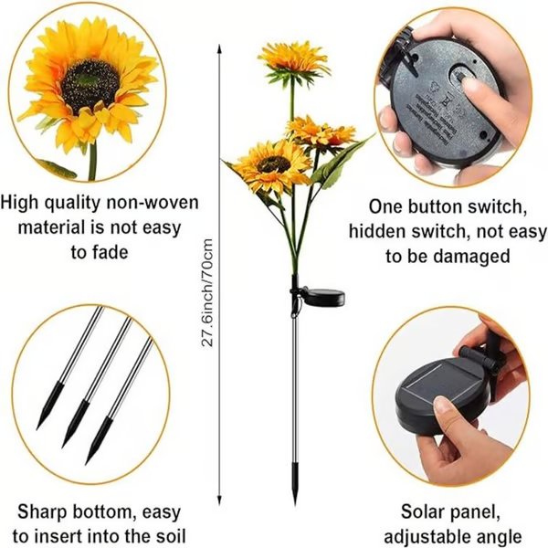 🔥Last Day Sale 49% OFF🔥 - 🌞Solar LED Sunflower Garden Lights🌻