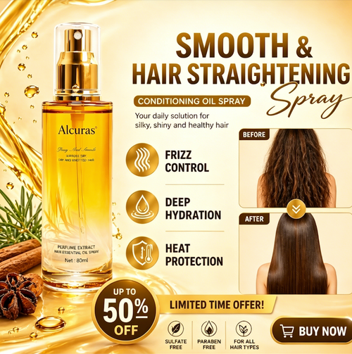 🎉Buy One Get One Free🎁 - ✨💆Smooth & Hair Straightening Conditioning Oil Spray – Anti-Frizz, Deep Hydration, Heat Protection – With Avocado & Jojoba Oil – 72-Hour Fragrance – Sulfate & Paraben Free🎁