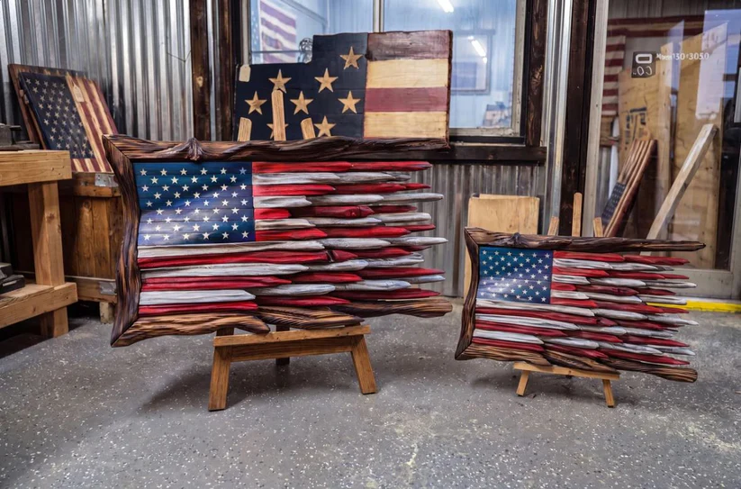 🔥LAST DAY SALE 49% OFF - 🇺🇸🦅 "The Battle Worn" Vintage Wood American Flag🌟