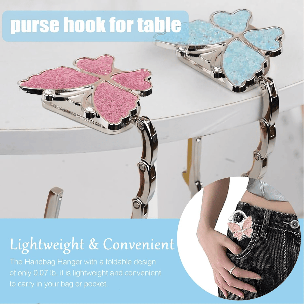 🔥Last Day 49% OFF -🦋Butterfly Foldable Handbag Hanger💼✨