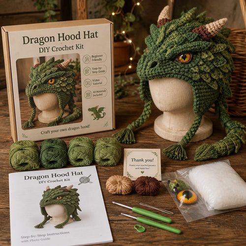 🔥Last Day 50% OFF - 🧵Fantasy Hood Hat DIY Crochet Kit – Create Your Own Magical Wearable Character Hat