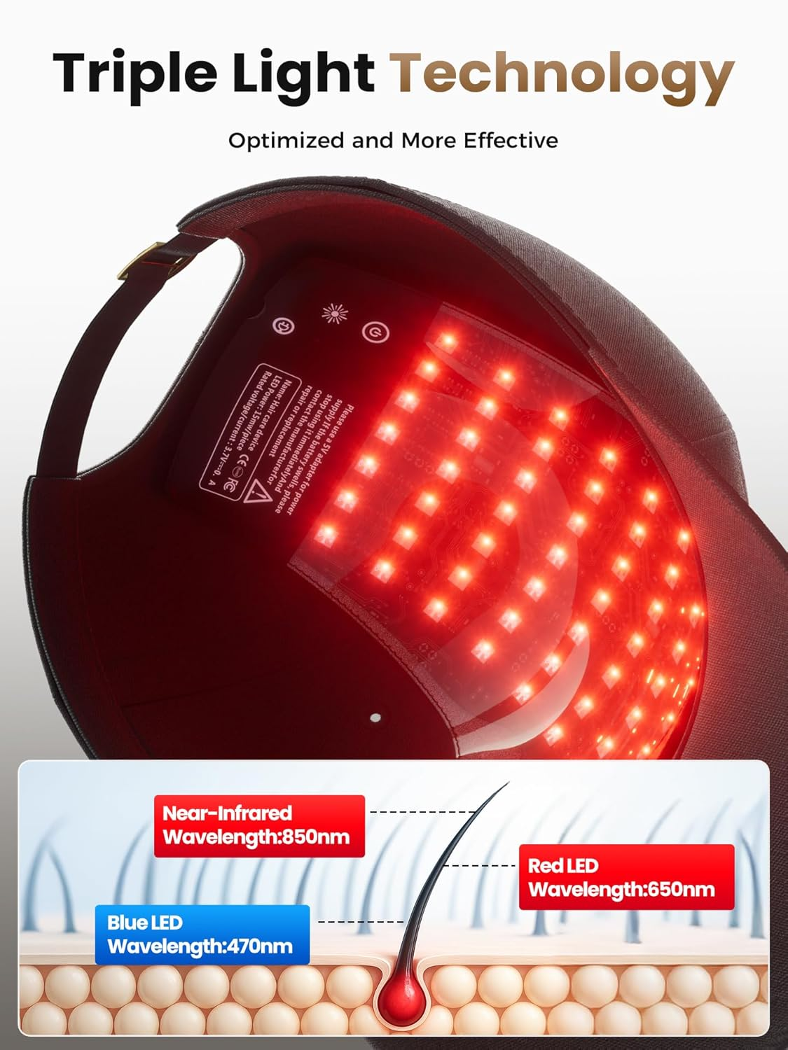 🔥LAST DAY 49% OFF - ✨Upgraded Red Light Therapy Cap🧢💡