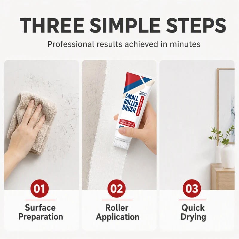 🔥LAST DAY 49% OFF🔥 - ✨🧱Waterproof Wall Repair Paste with Integrated Small Roller Brush