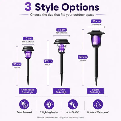 🔥Last Day 50% OFF - ☀️💜2-in-1 Solar Mosquito Zapper & Decorative Garden Stake Light 🦟