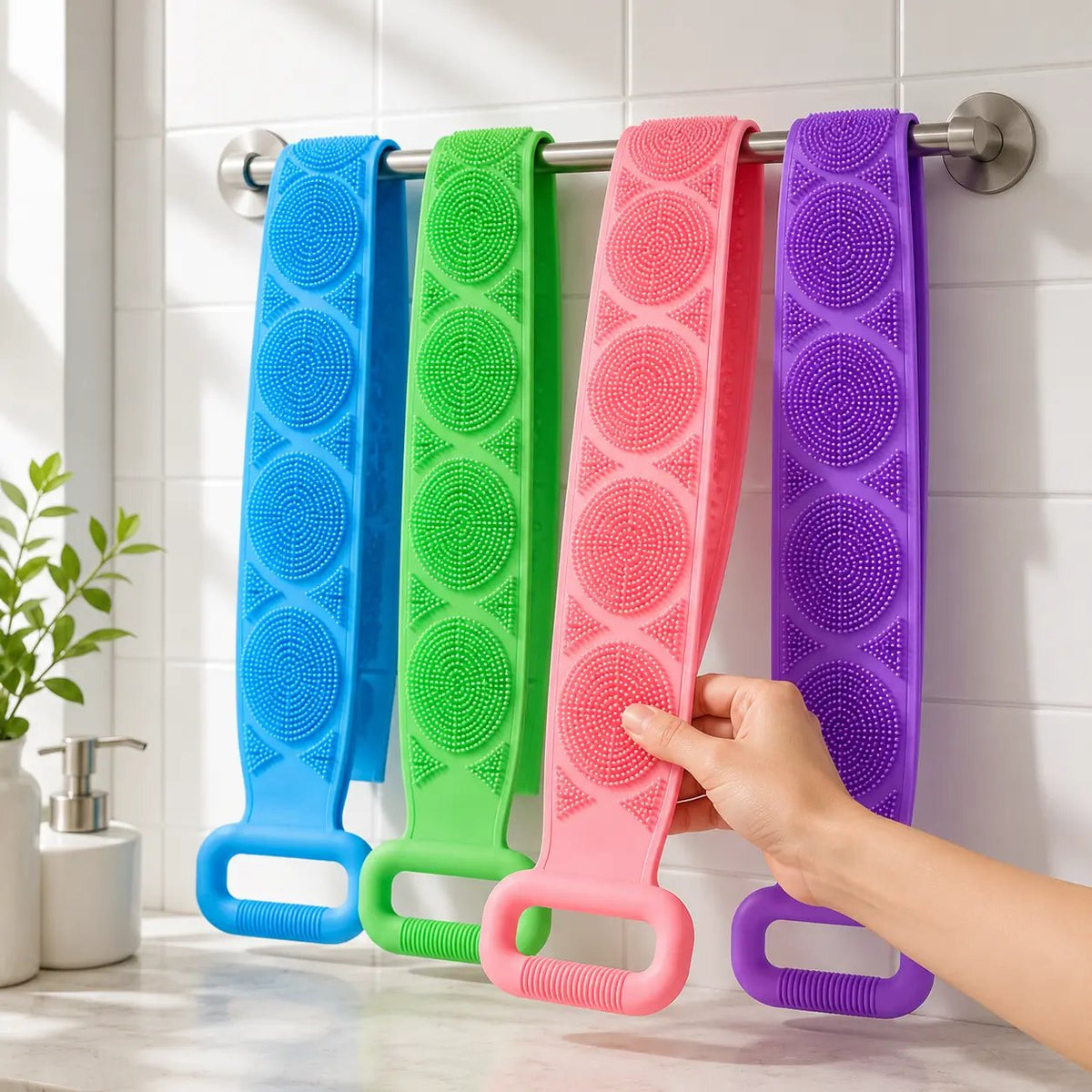 🔥Last Day 49% OFF🔥 - Silicone Bath Brush, Double-Sided Back Scrubber for Body Cleansing & Exfoliating