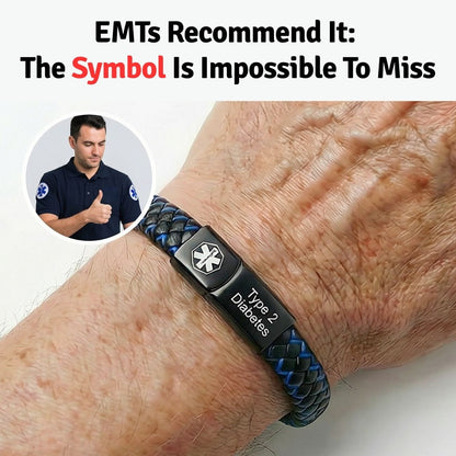 Men’s Diabetes Medical Alert Bracelet
