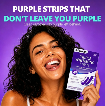 🔥Last Day 49% OFF - 🦷Purple Teeth Whitening Strips, Enamel-Safe Stain Removal💜