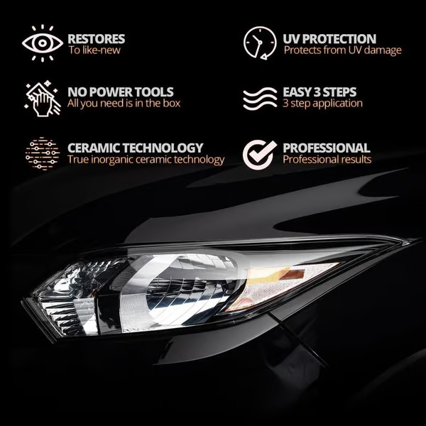 🔥Last Day 49% OFF🔥-🚘Automotive Headlamp Restoration Fluid Kit –💡Suitable for Yellowed or Foggy Lenses & Clear Surfaces | Essential for Home & Garage Use🏠