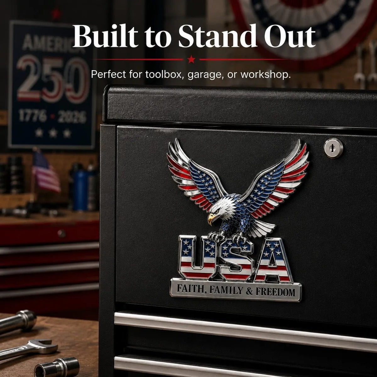 🇺🇸250th Anniversary 50% OFF - ★USA Faith, Family & Freedom★ Metal Emblem🦅