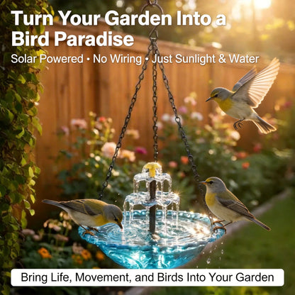 Solar Cascade Hanging Bird Bath Fountain