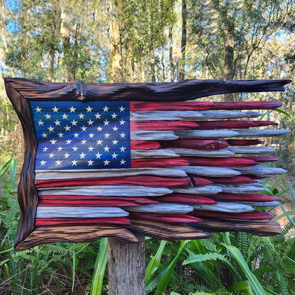 🔥LAST DAY SALE 49% OFF - 🇺🇸🦅 "The Battle Worn" Vintage Wood American Flag🌟