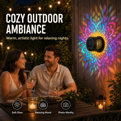 🔥Last Day 49% OFF & 65K+ SOLD! -✨Solar Mandala Wall Light | Outdoor Garden Fence Projector Lamp 🪐🌌