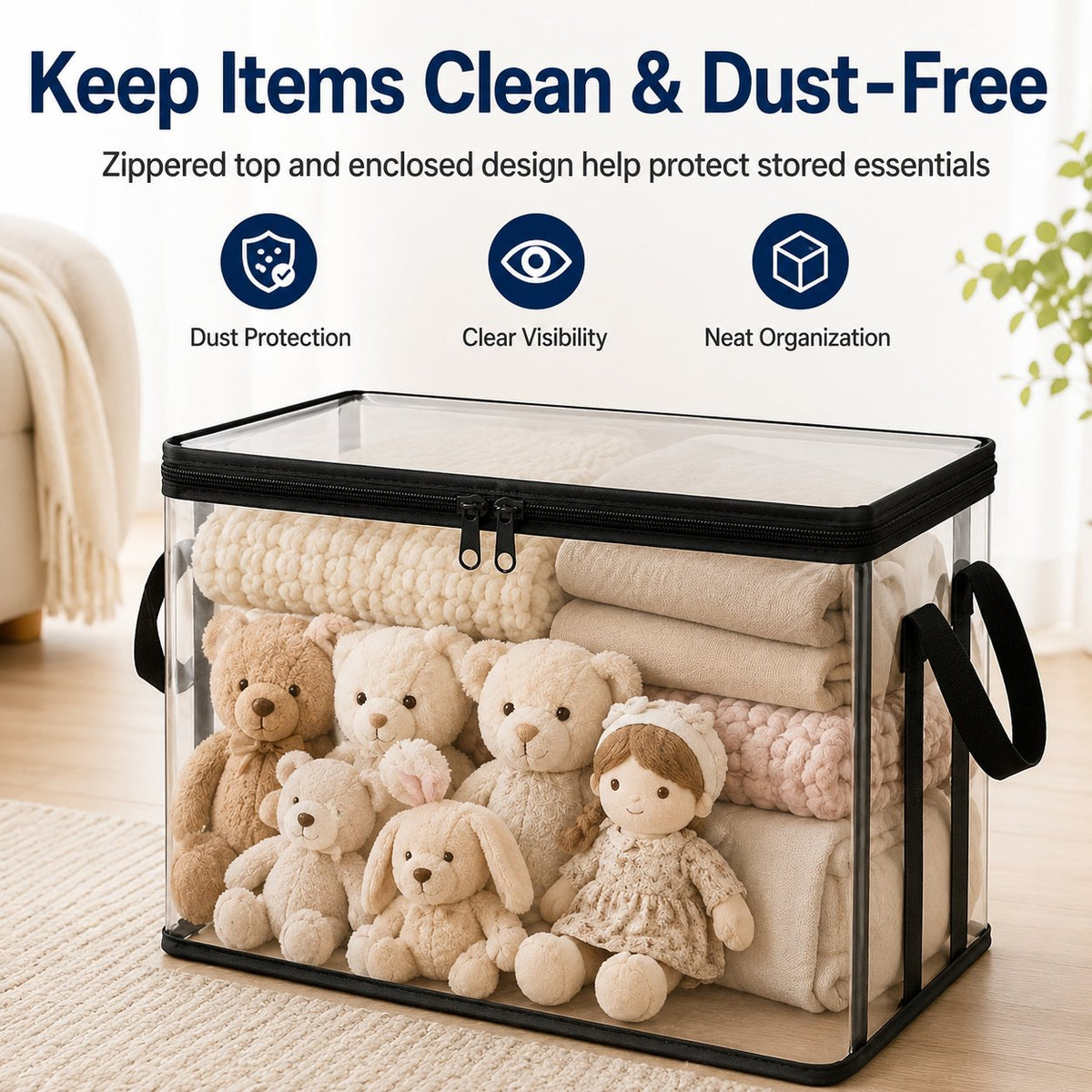 🔥Last Day 50% OFF - 📦Stuffed Storage PVC Organizer Bag Doll Storage Container✨