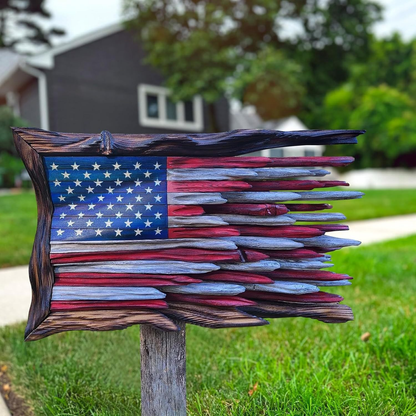 🔥LAST DAY SALE 49% OFF - 🇺🇸🦅 "The Battle Worn" Vintage Wood American Flag🌟