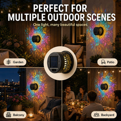 🔥Last Day 49% OFF & 65K+ SOLD! -✨Solar Mandala Wall Light | Outdoor Garden Fence Projector Lamp 🪐🌌