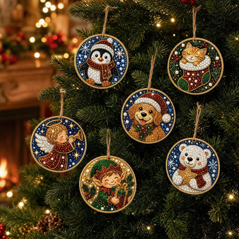 🔥LAST DAY 49% OFF🔥 - 🎄Christmas DIY Diamond Painting Ornaments Kit (6 PCS)🎅