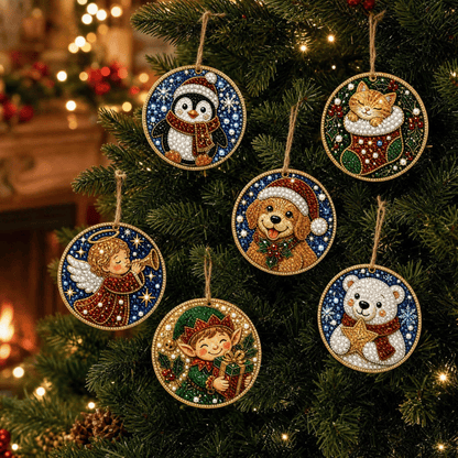 🔥LAST DAY 49% OFF🔥 - 🎄Christmas DIY Diamond Painting Ornaments Kit (6 PCS)🎅