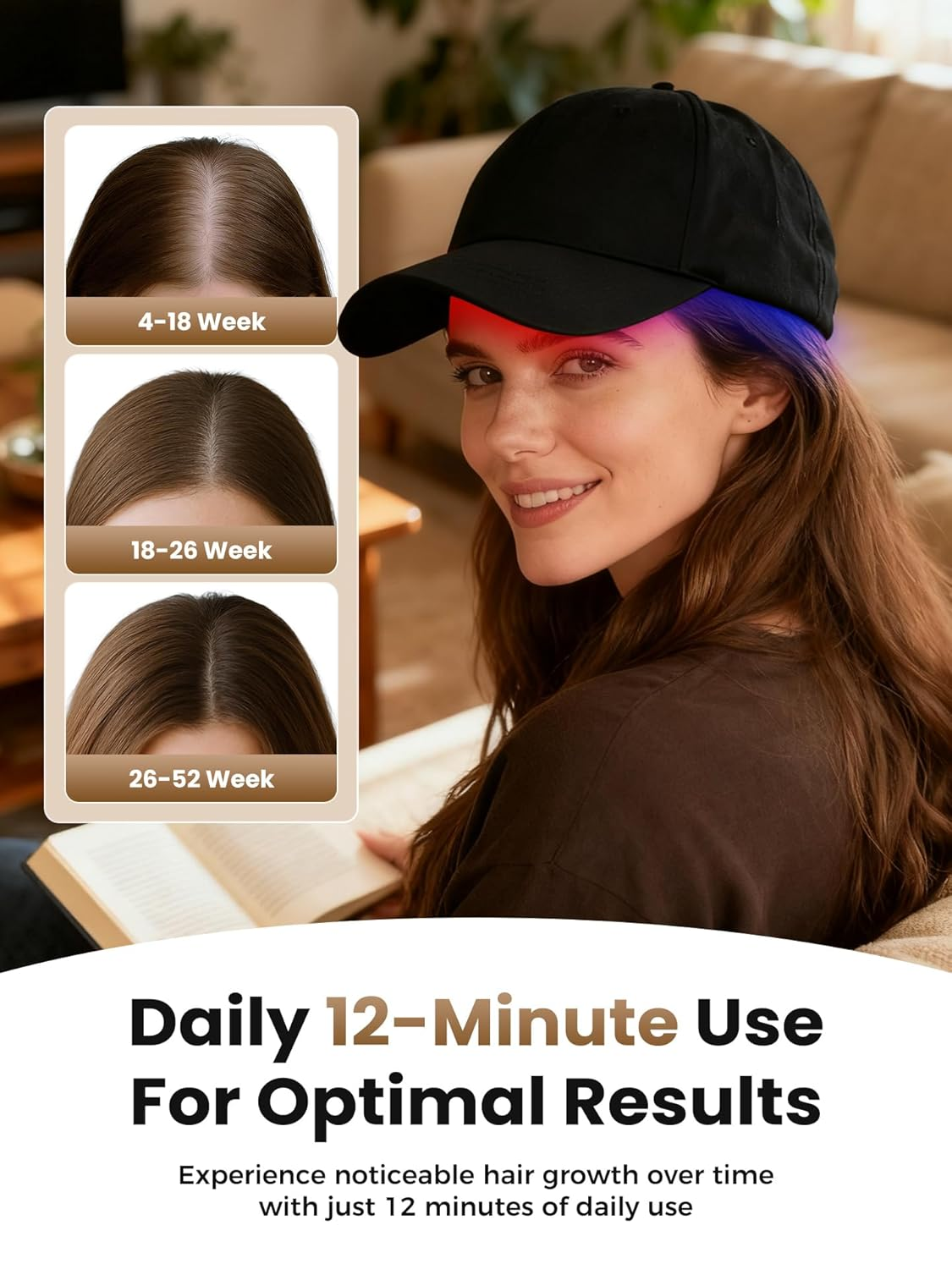 🔥LAST DAY 49% OFF - ✨Upgraded Red Light Therapy Cap🧢💡