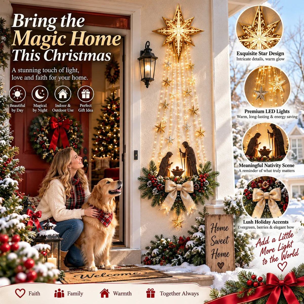 🎁Last Day 49% OFF✝️✨Bethlehem Star of FaithTM – Lighted Nativity Wall Decor📦Buy 2 Free Shipping
