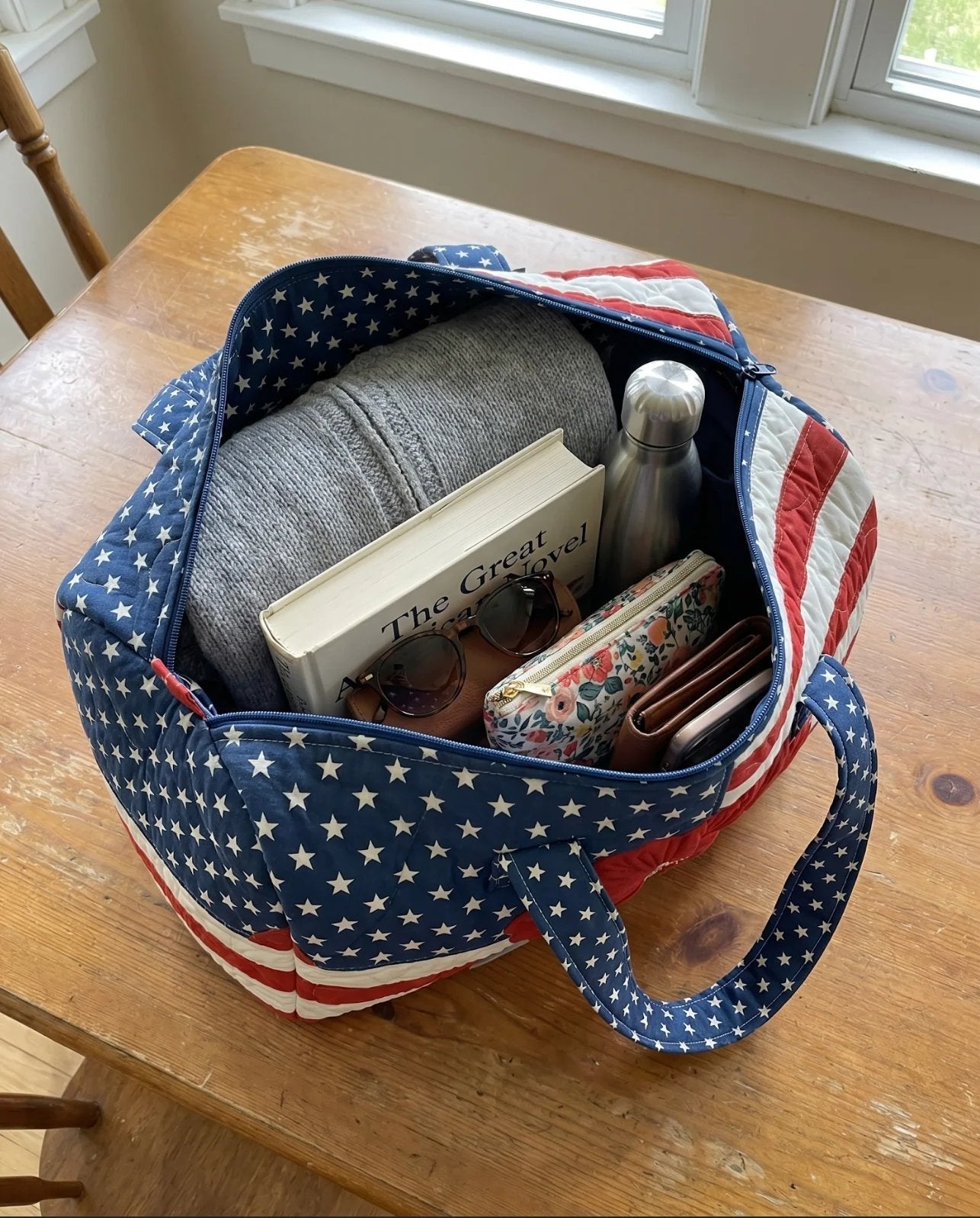 🔥Last Day 49% OFF - 🌸Handmade Quilted USA Tote Bag 🇺🇸 Proudly American-made💖