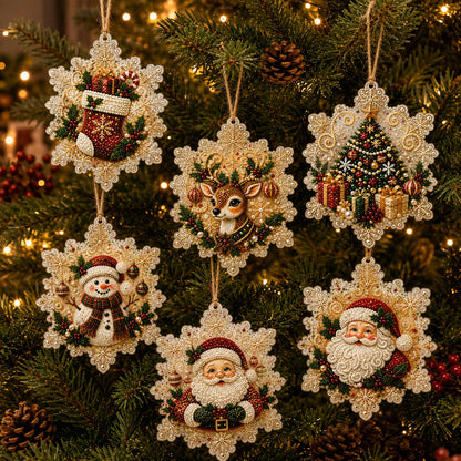 🔥LAST DAY 49% OFF🔥 - 🎄Christmas DIY Diamond Painting Ornaments Kit (6 PCS)🎅