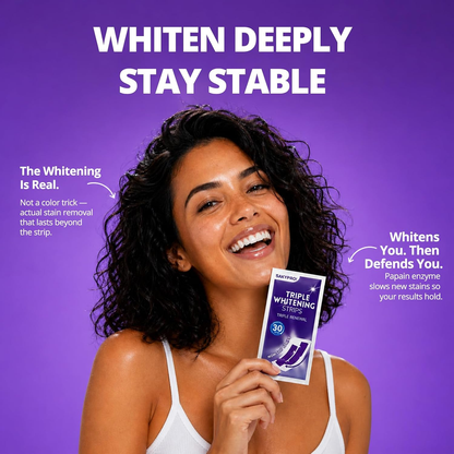 🔥Last Day 49% OFF - 🦷Purple Teeth Whitening Strips, Enamel-Safe Stain Removal💜