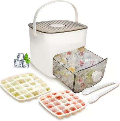 🔥LAST DAY 50% OFF - 🧊Portable Ice Maker with Lid and Storage Box (✨Includes Ice Tongs)