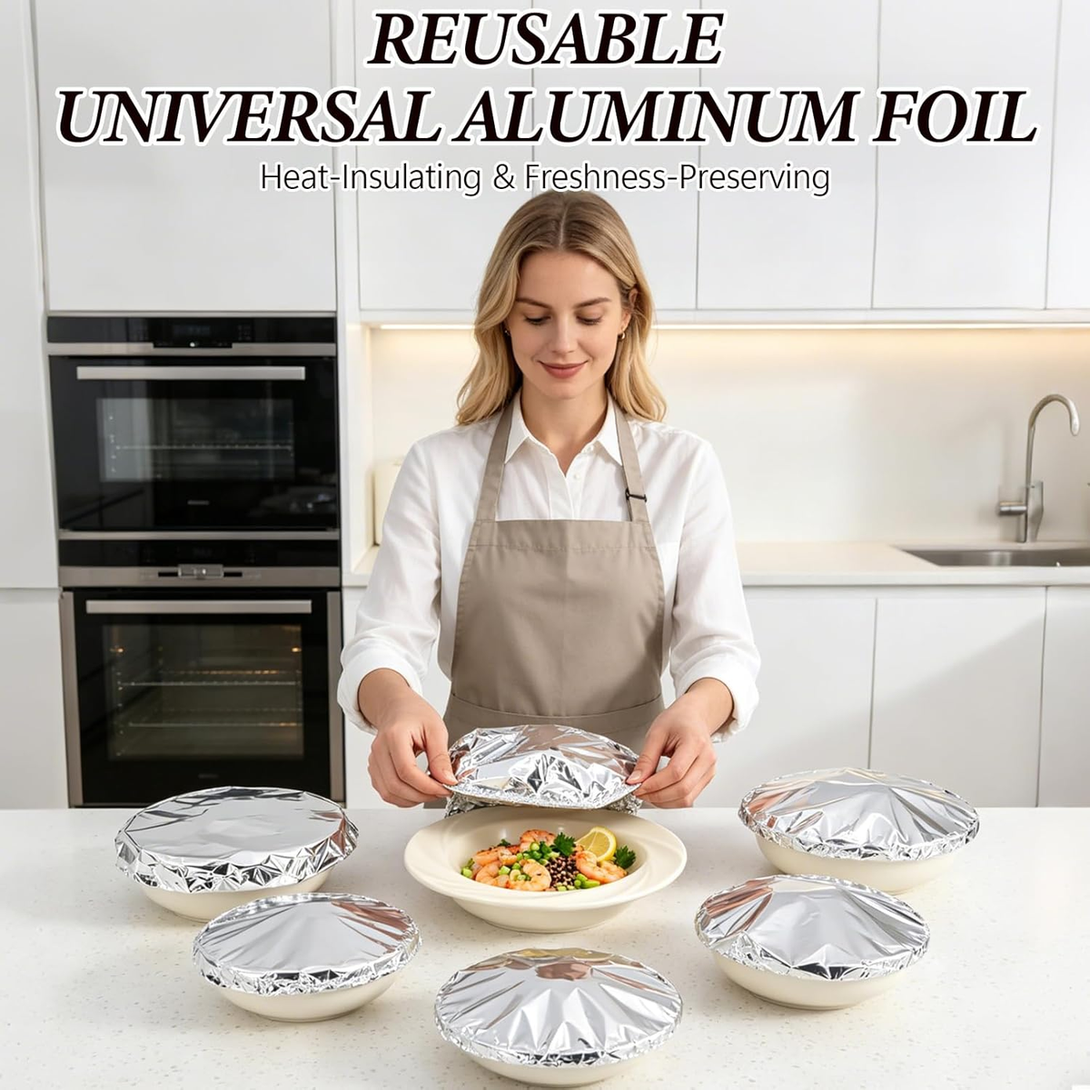 🔥LAST DAY 49% OFF - ✨🥘Alcuras Reusable Thickened Aluminum Foil Insulation Cover🍖