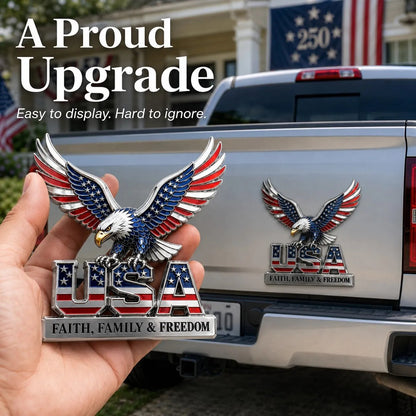 🇺🇸250th Anniversary 50% OFF - ★USA Faith, Family & Freedom★ Metal Emblem🦅