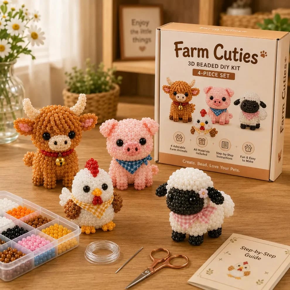 🏆Limited Time Sale 49% OFF🧵✨Petite 3D Beaded Animal Craft Kit