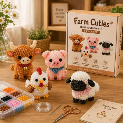 🏆Limited Time Sale 49% OFF🧵✨Petite 3D Beaded Animal Craft Kit