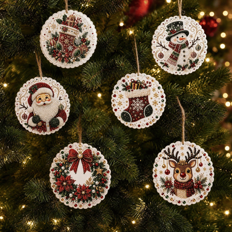 🔥LAST DAY 49% OFF🔥 - 🎄Christmas DIY Diamond Painting Ornaments Kit (6 PCS)🎅