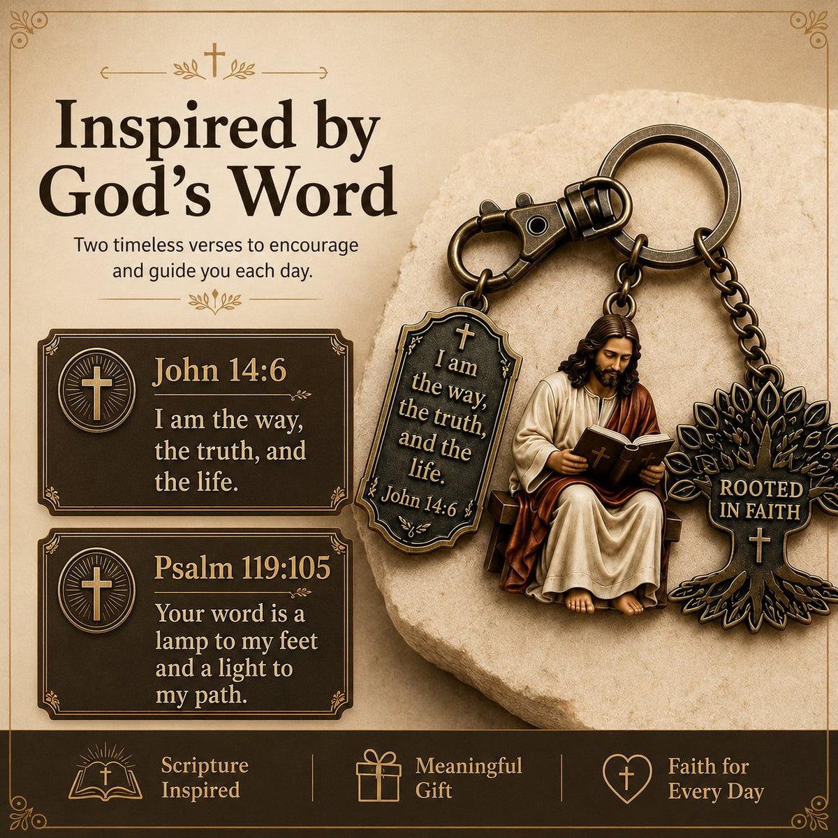 (🎁Last Day 49% OFF)✝️📖Jesus Reading Keychain