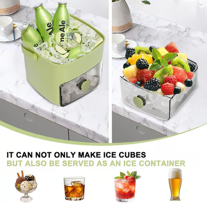🔥LAST DAY 50% OFF - 🧊Portable Ice Maker with Lid and Storage Box (✨Includes Ice Tongs)