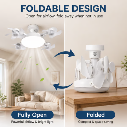 🔥LAST DAY 50% OFF -💡 2-in-1 Energy-Saving Fan Light｜Cool Air + Soft Light in One🌀