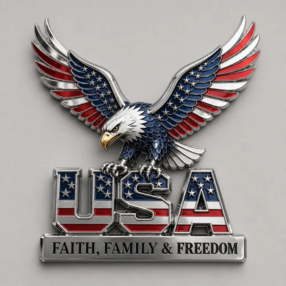 🇺🇸250th Anniversary 50% OFF - ★USA Faith, Family & Freedom★ Metal Emblem🦅