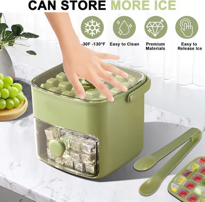 🔥LAST DAY 50% OFF - 🧊Portable Ice Maker with Lid and Storage Box (✨Includes Ice Tongs)