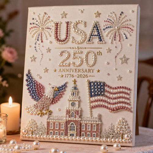 🔥LAST DAY 49% OFF - USA 250th Anniversary DIY Pearl Painting Kit ✨❤️‍🔥