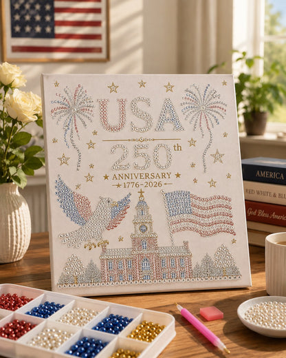 🔥LAST DAY 49% OFF - USA 250th Anniversary DIY Pearl Painting Kit ✨❤️‍🔥
