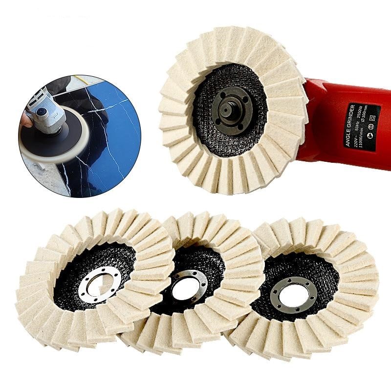🔥Last Day 49% OFF - 🪵Premium Wool Felt Polishing Flap Disc for Angle Grinders - Mirror Finish Made Easy🔧