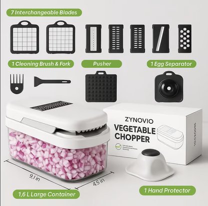 🎁🔥🥗 15-in-1 Vegetable Chopper- Multifunctional Food Chopper,Professional Onion Chopper with 8 Blades✨