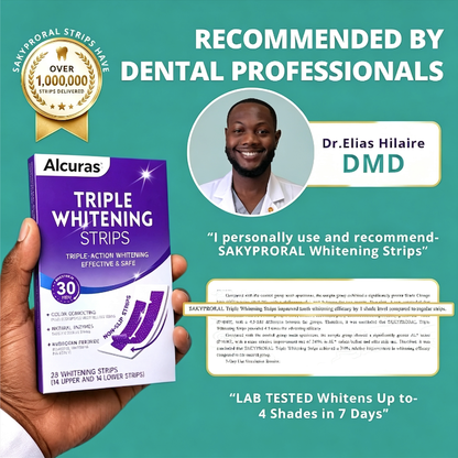 🔥Last Day 49% OFF - 🦷Purple Teeth Whitening Strips, Enamel-Safe Stain Removal💜