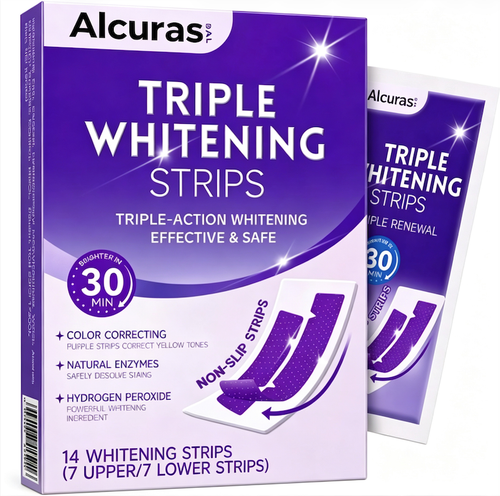 🔥Last Day 49% OFF - 🦷Purple Teeth Whitening Strips, Enamel-Safe Stain Removal💜