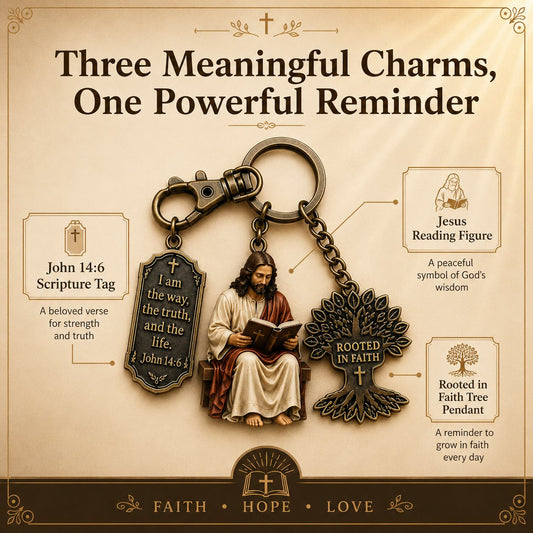 (🎁Last Day 49% OFF)✝️📖Jesus Reading Keychain